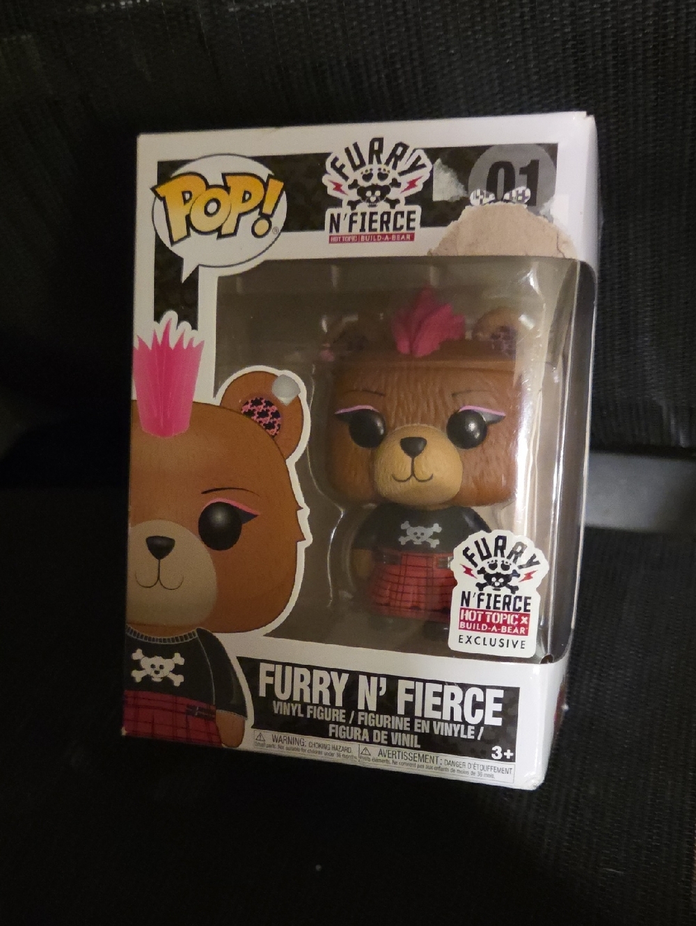 Funko Pop! Furry N' Fierce Bear with Pink Mohawk and Black Outfit